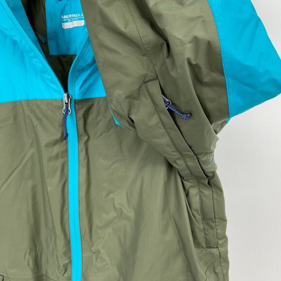 Merrell Softshell Jacket Womens Size S Olive Green Blue Hooded Lightweight - Picture 7 of 11